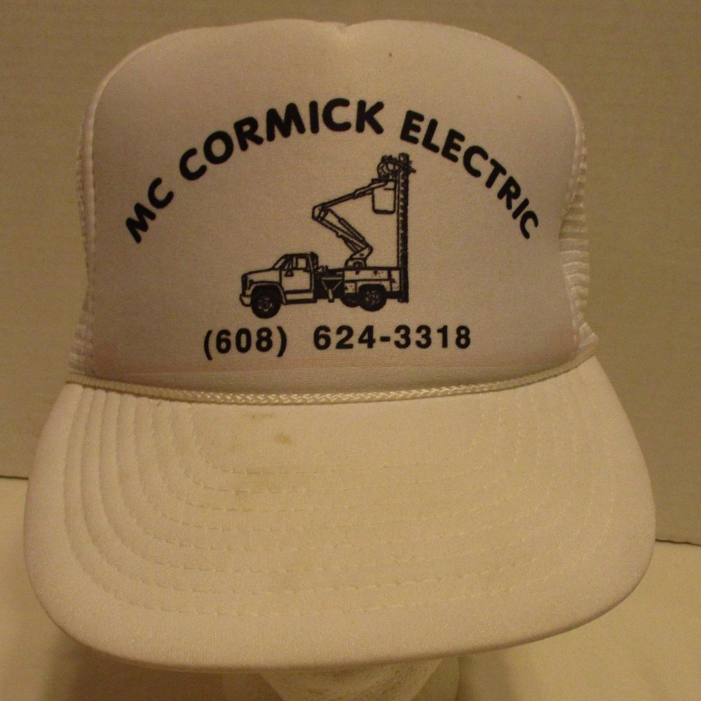 Nissan Hat 1990s Local Advertising White Black Snapback Construction Hat